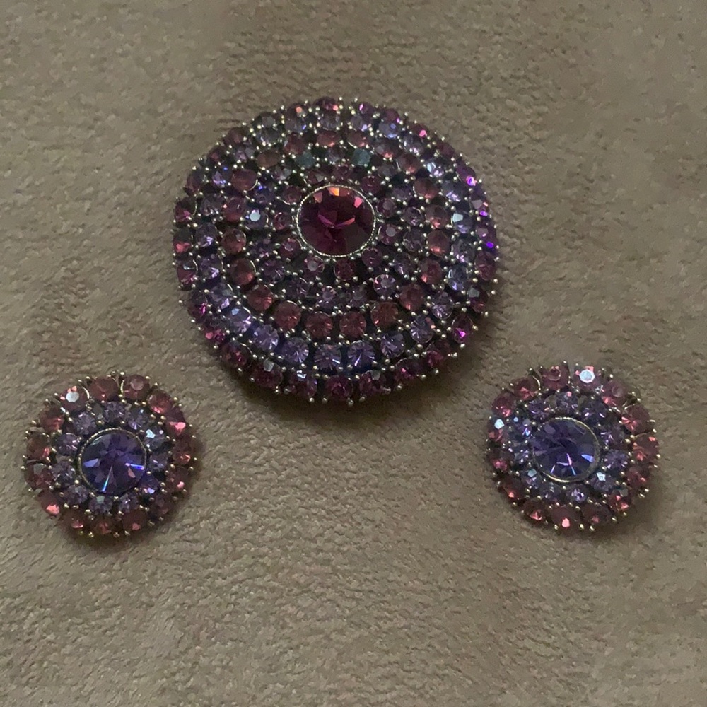 Vintage Brooch & Earring Set